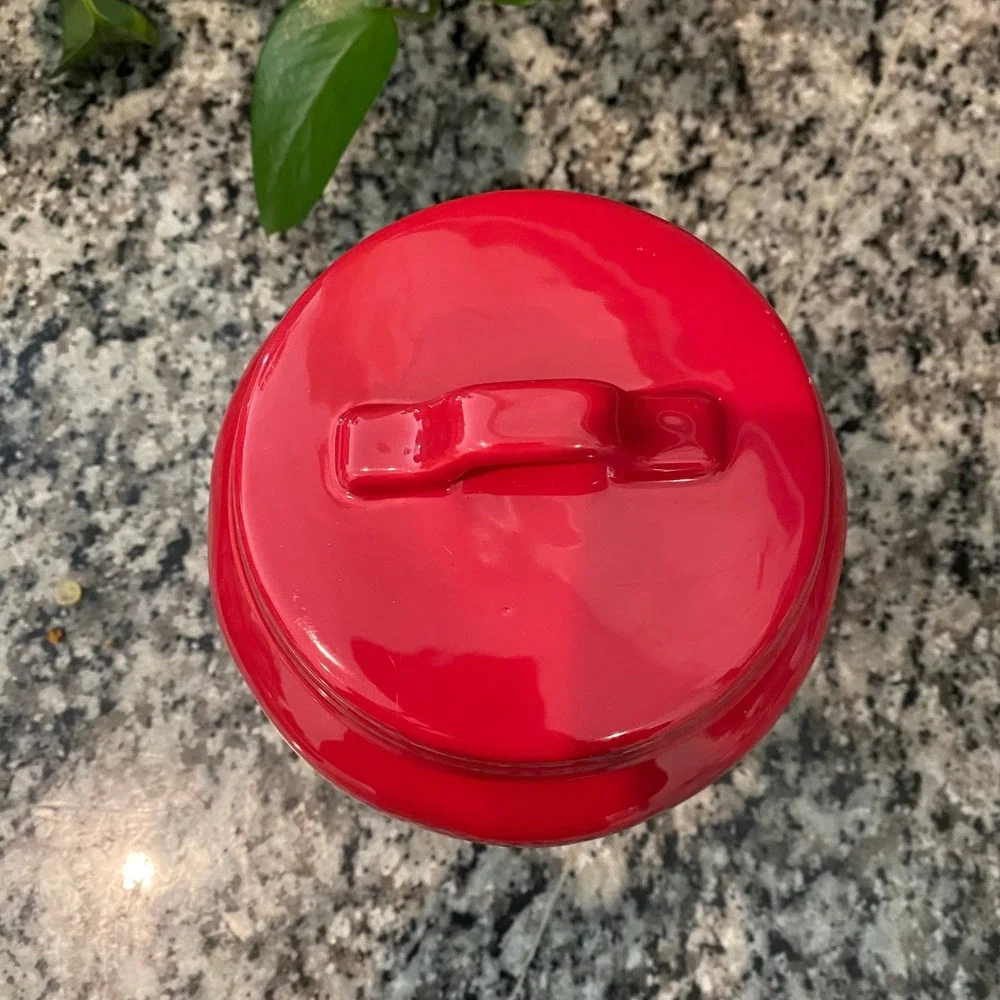 Merry Christmas Rae Dunn Red Cookie Jar